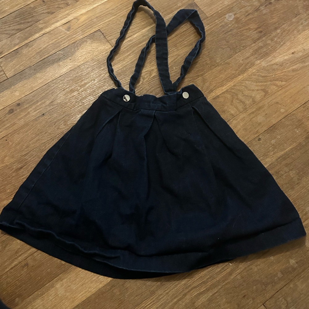 Jacadi Denim Skirt with Suspenders